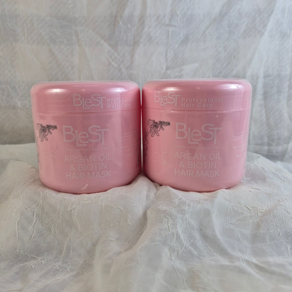 BleST Argan Oil & Biotin Hair Mask 16.9oz 2-Pack Professional Hair Care Set